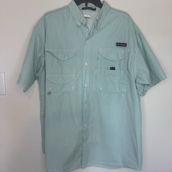 Columbia Shirt Men's XXL PFG Performance Fishing Gear Super Bonehead Plaid Polo - Picture 1 of 11